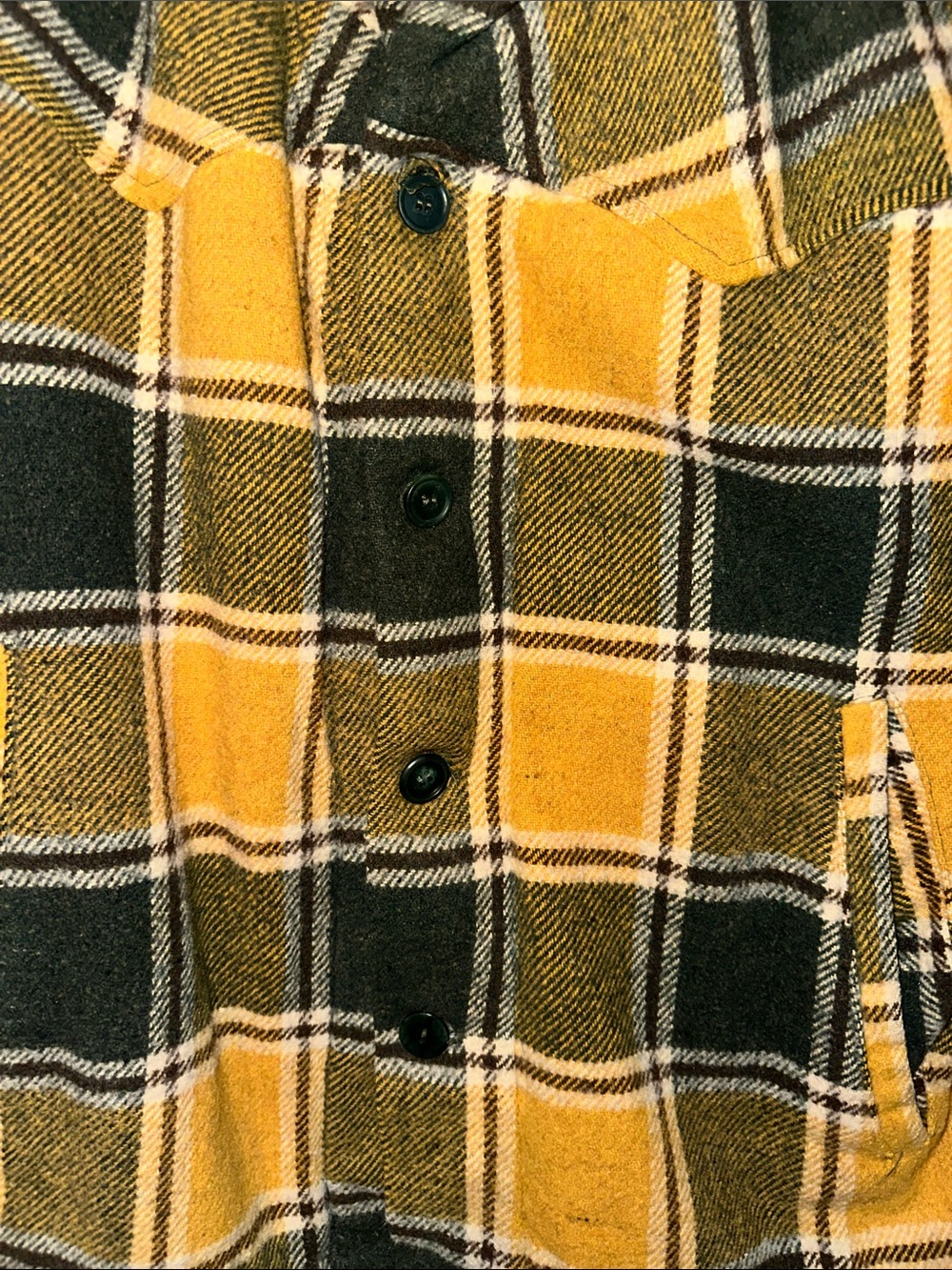 Vintage Sears Work Outerwear Yellow Plaid Button Front Jacket Unisex - Picture 4 of 6